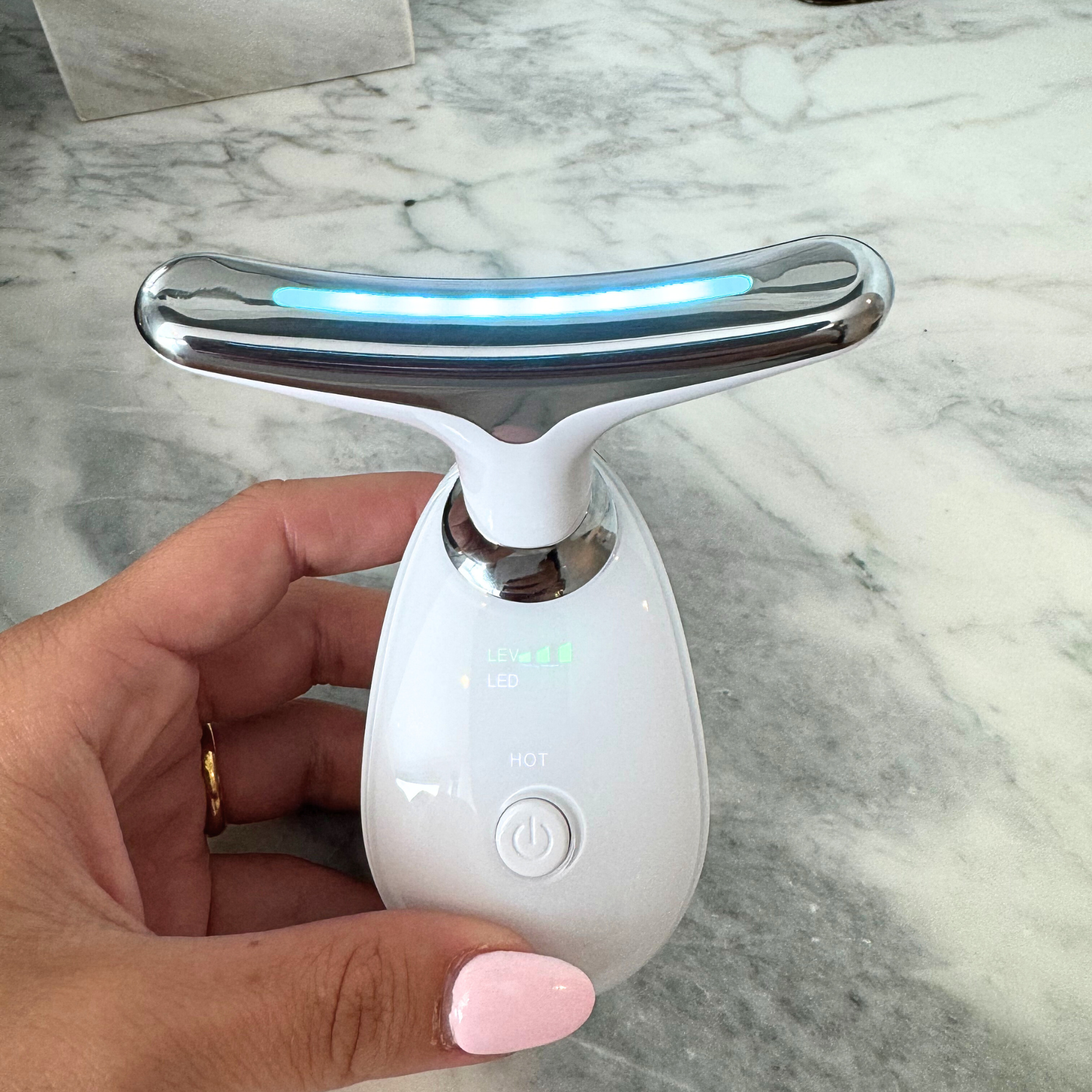 Curved Red Light Therapy EMS Face Wand