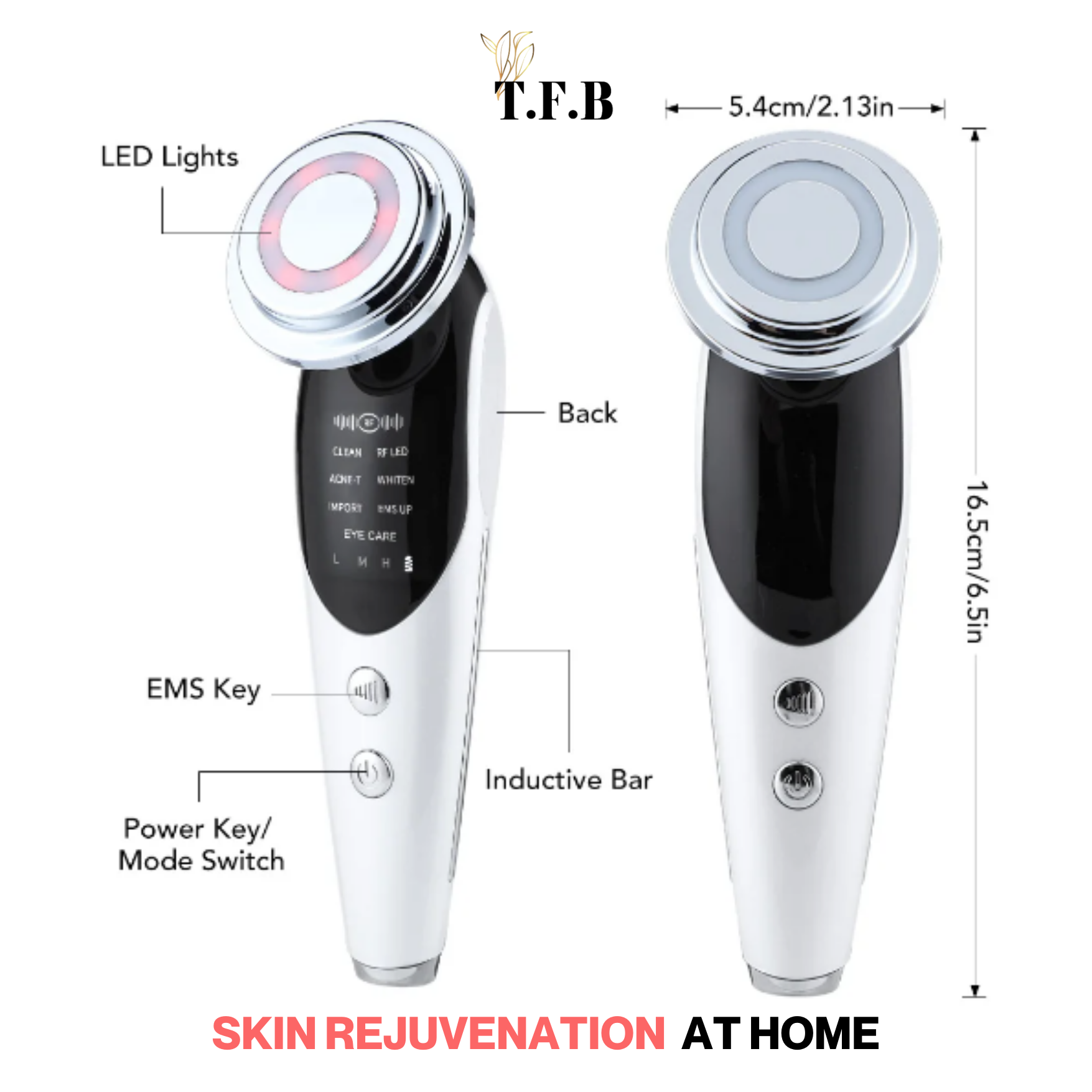Microcurrent Red Light Photon EMS Face Lifting Massager