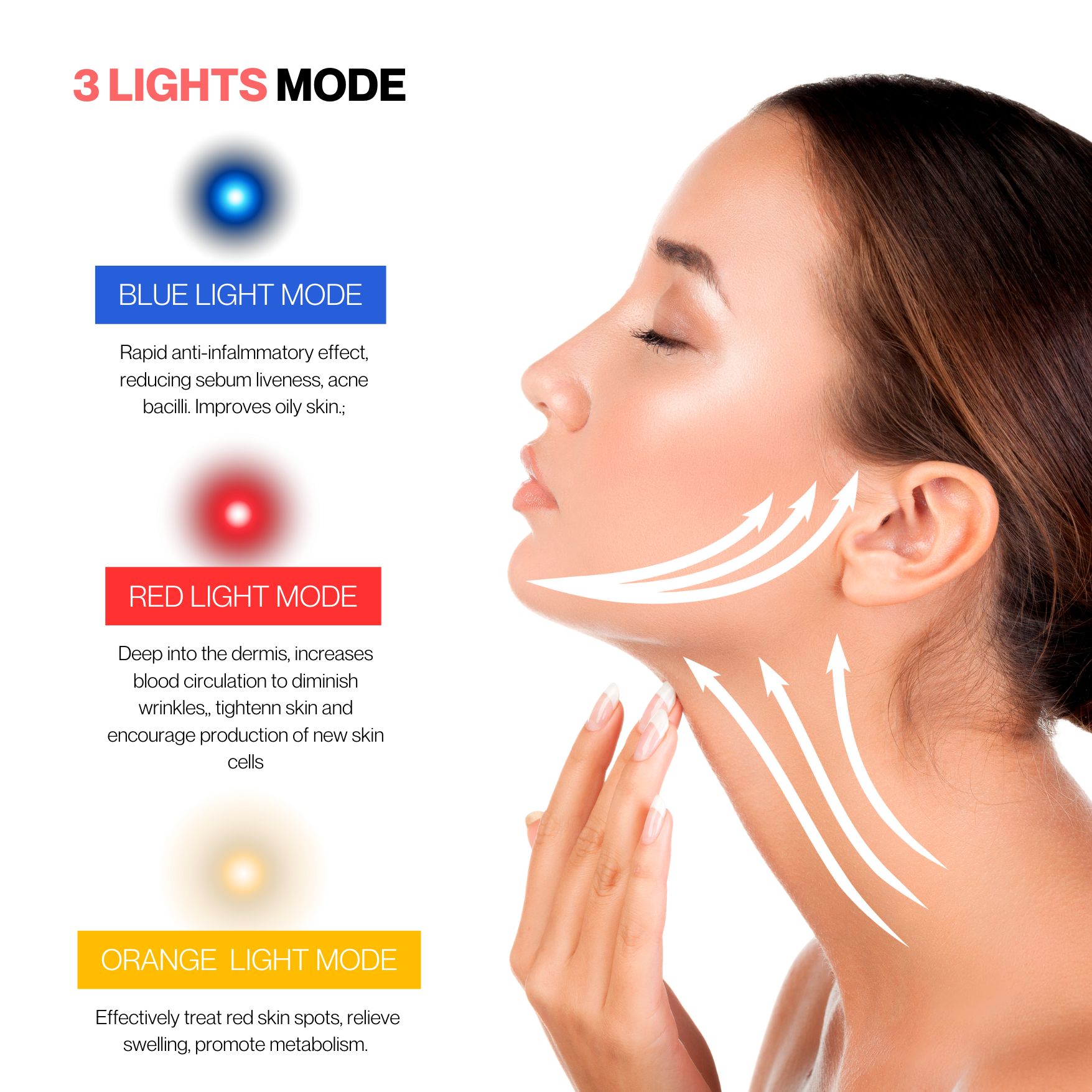 Microcurrent Red Light Photon EMS Face Lifting Massager