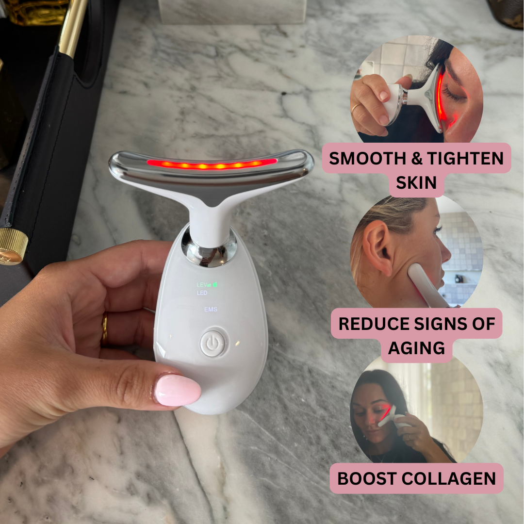 Curved Red Light Therapy EMS Face Wand