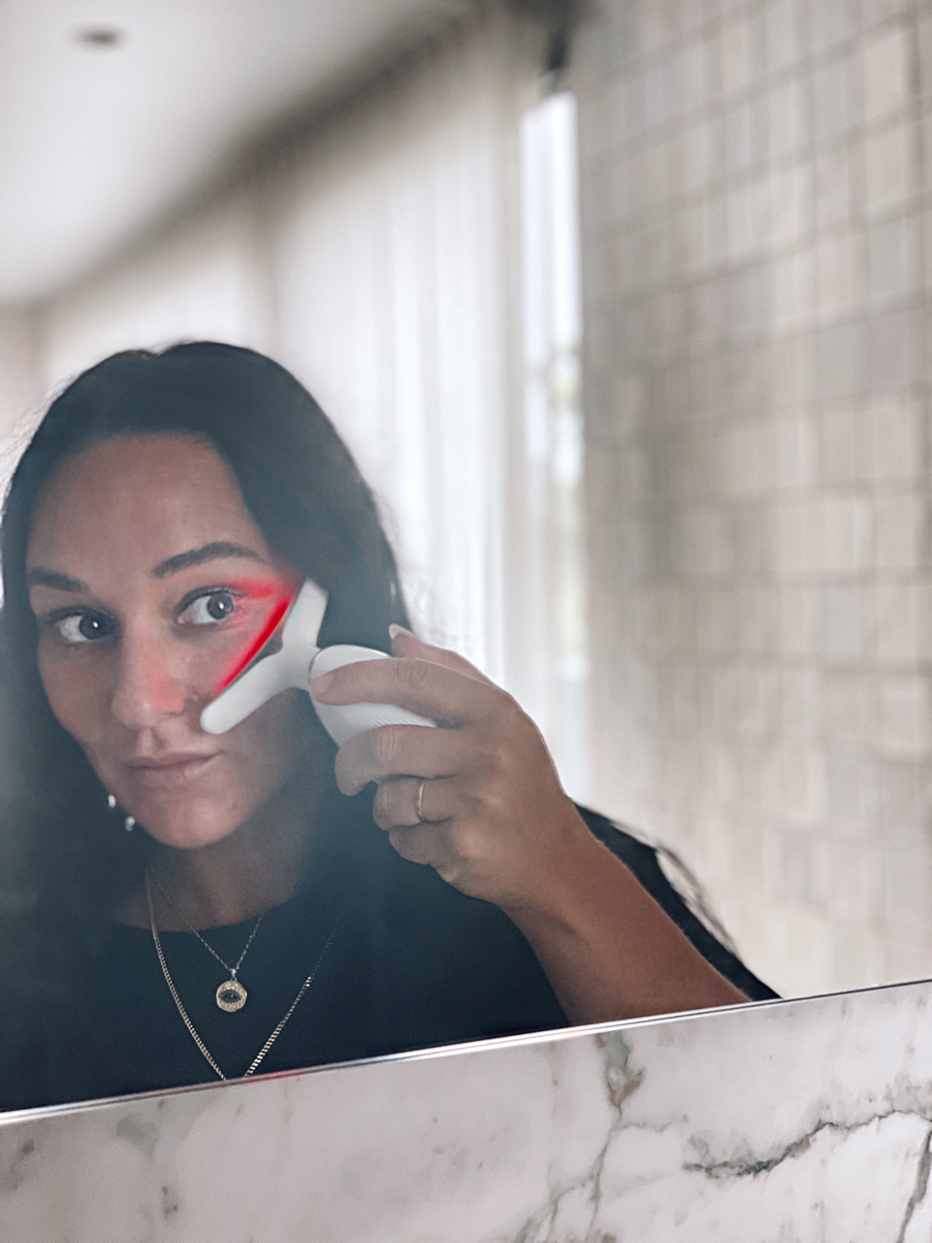 Curved Red Light Therapy EMS Face Wand