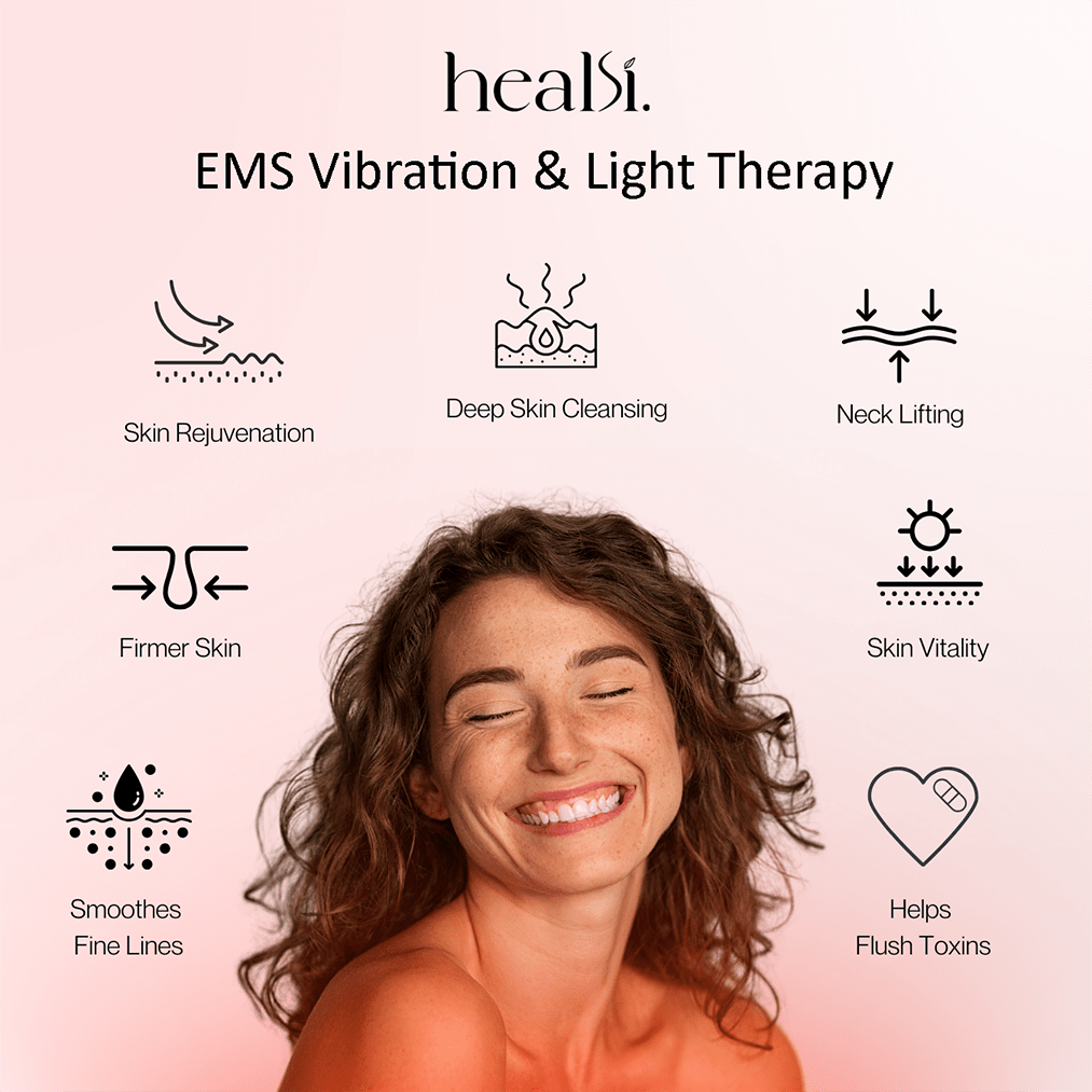 Curved Red Light Therapy EMS Face Wand