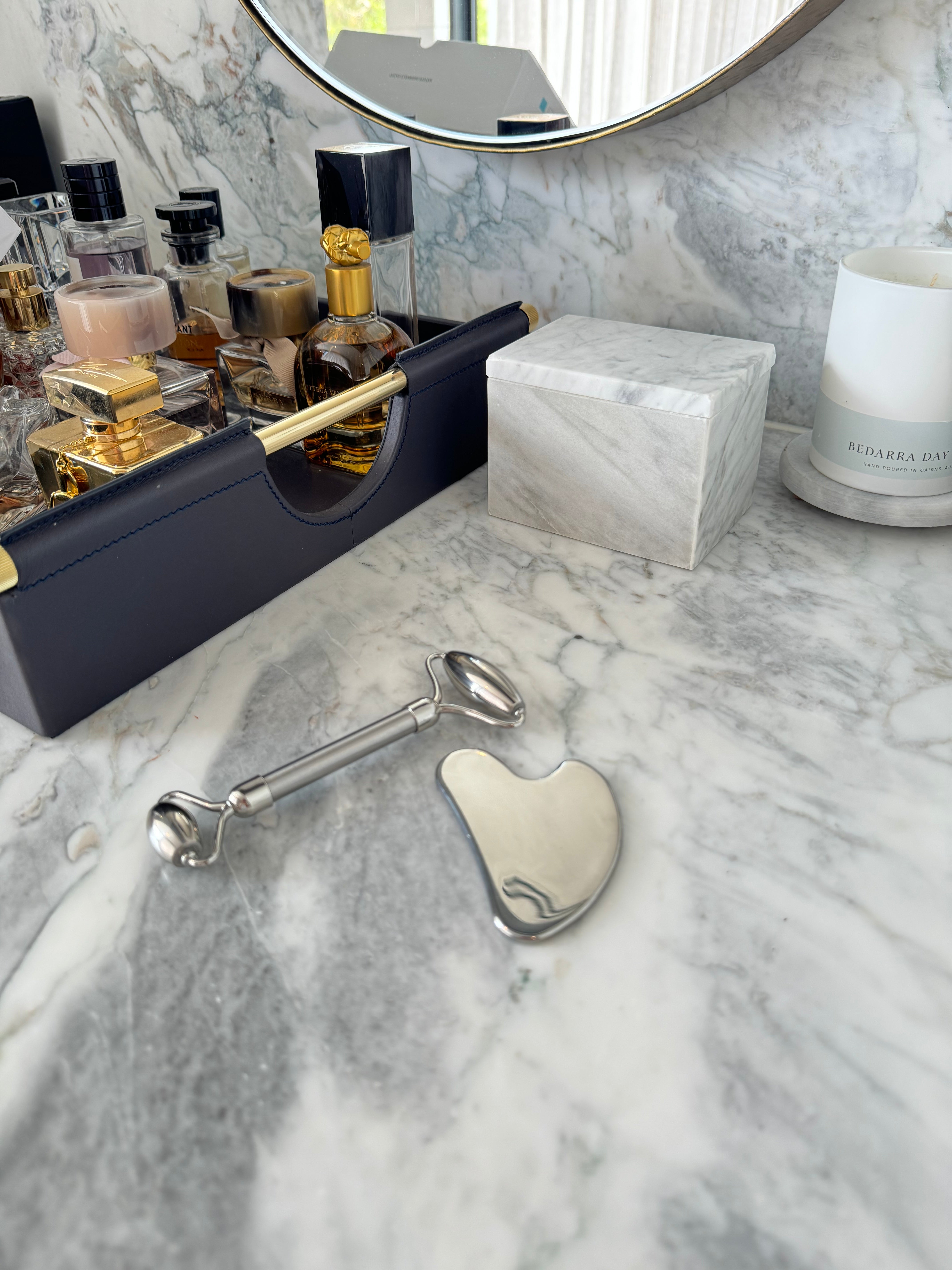 Stainless Steel Facial Roller & Gua Sha Set