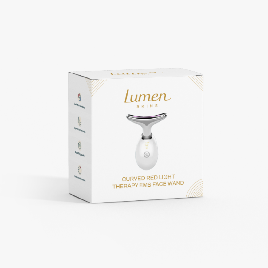 Curved Red Light Therapy EMS Face Wand